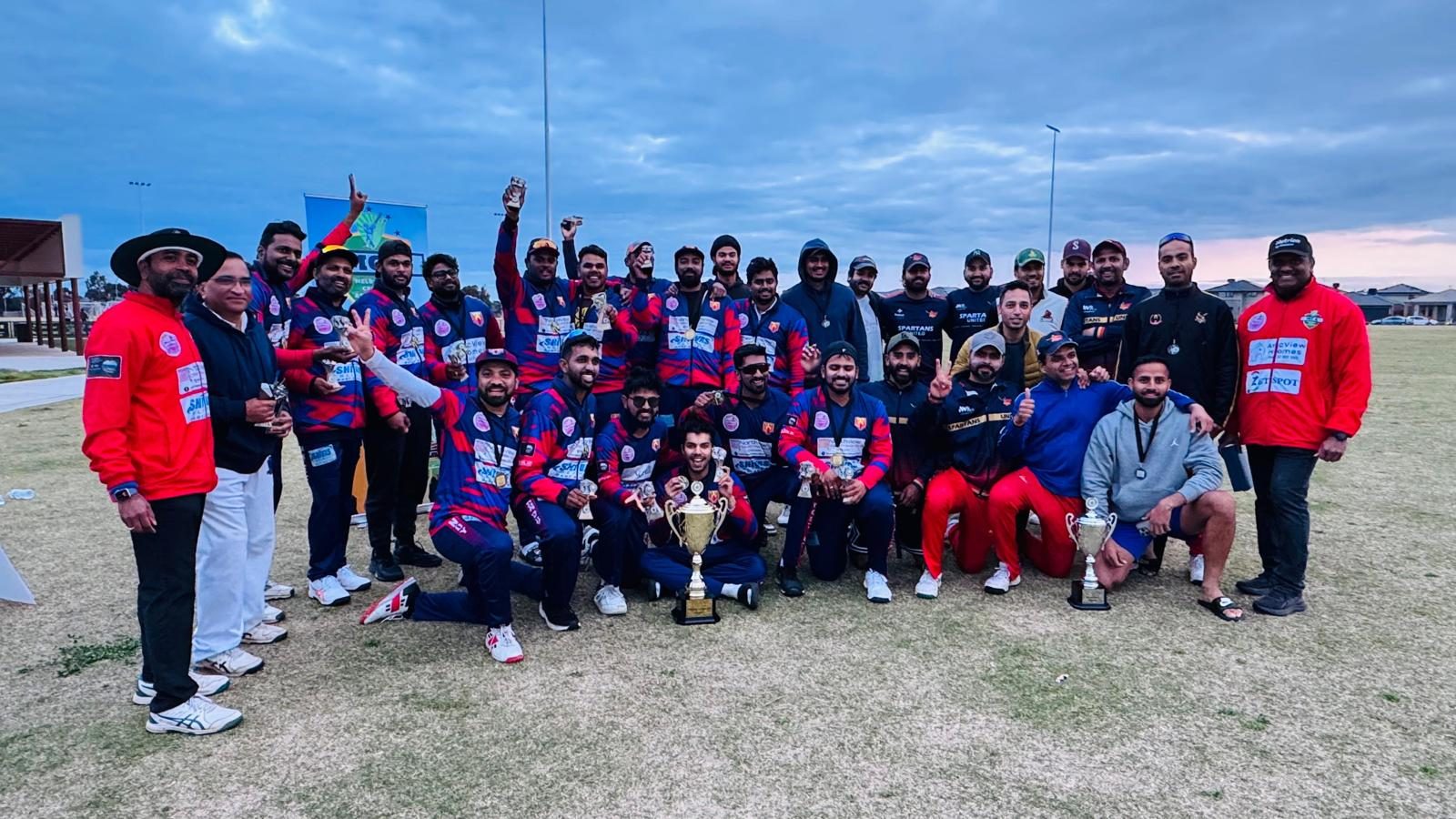 United Tarneit SC with their Winter 2025 T35 A Grade runners-up trophies